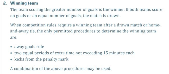 Law 10.2 in the Rules of Football