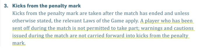 Law 10.3 in the Rules of Football