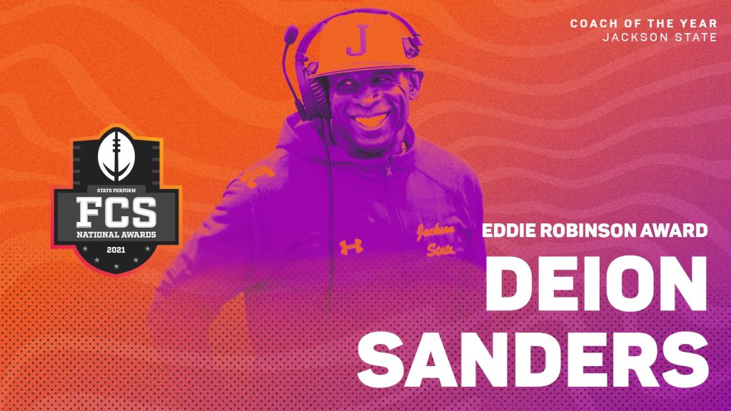 Jackson State’s Deion Sanders is 2021 Eddie Robinson Award Recipient as FCS Coach of the Year
