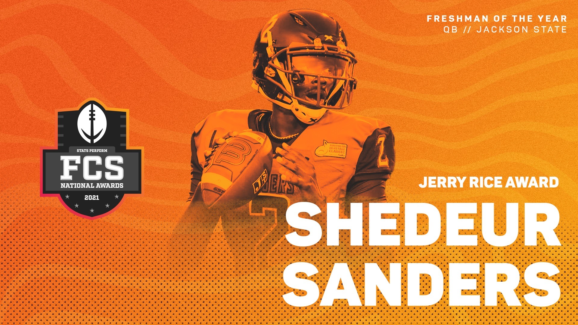 Jackson State QB Shedeur Sanders is 2021 Jerry Rice Award Recipient