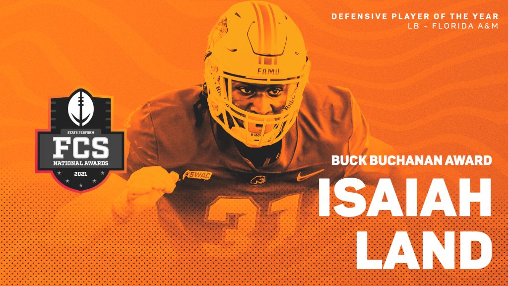 Florida A&M’s Isaiah Land Receives 2021 Buck Buchanan Award as FCS Defensive Player of the Year