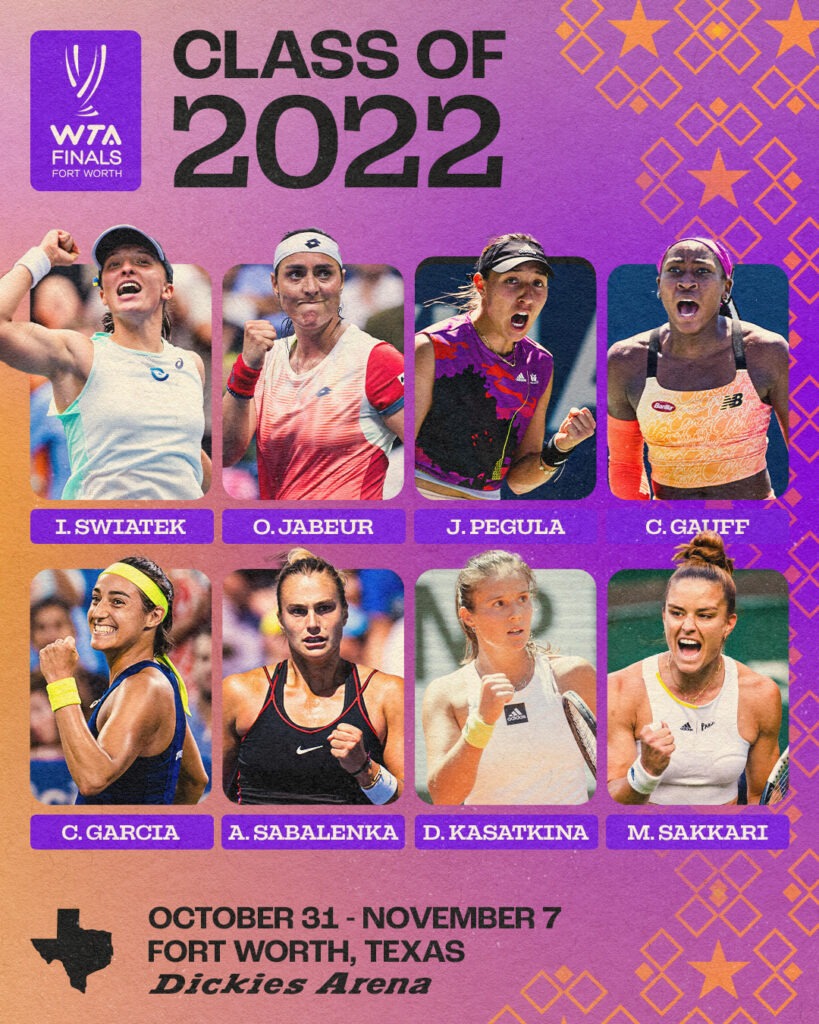 WTA Finals 2022 single players