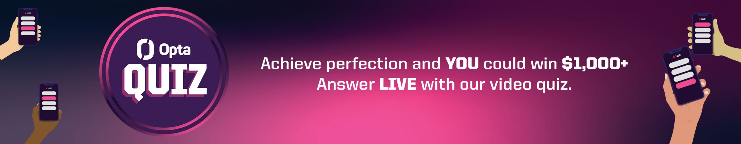 Join our LIVE video quiz at 1830 GMT today for your chance to win $3,000