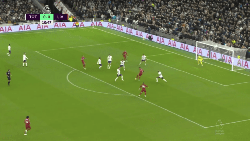 Salah first chance vs. Spurs - phase 2