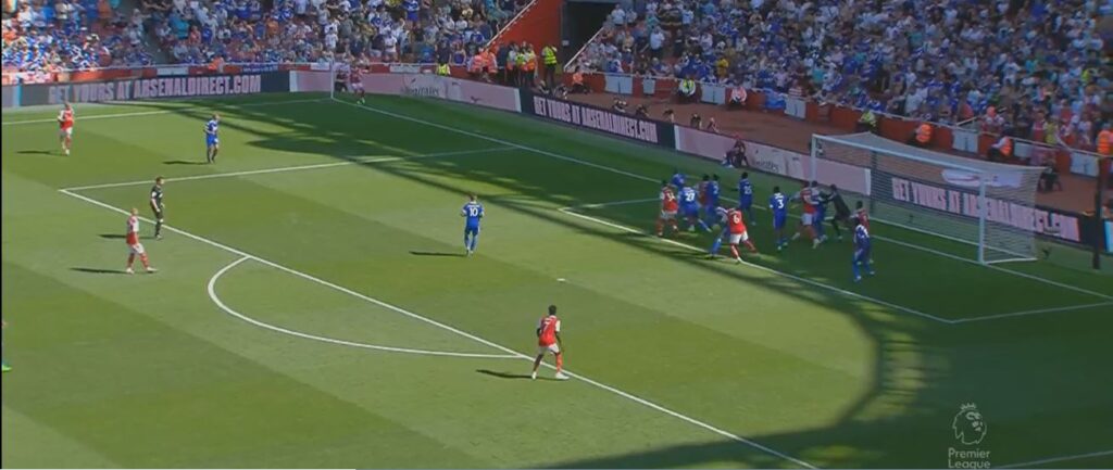 Arsenal Corner Goal vs Leicester