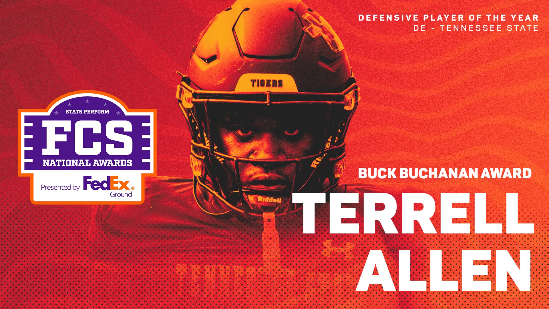 Tennessee State’s Terrell Allen Receives 2023 Buck Buchanan Award as the FCS Defensive Player of the Year