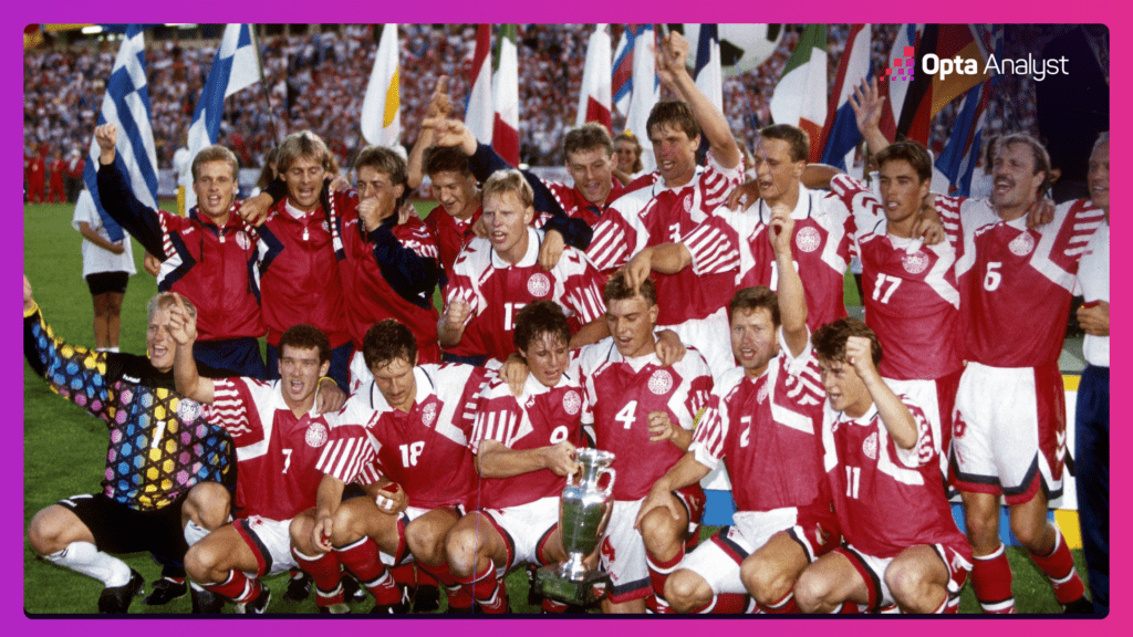 Denmark Euro 92 trophy celebration